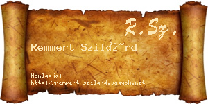 Remmert Szilárd névjegykártya