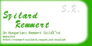 szilard remmert business card
